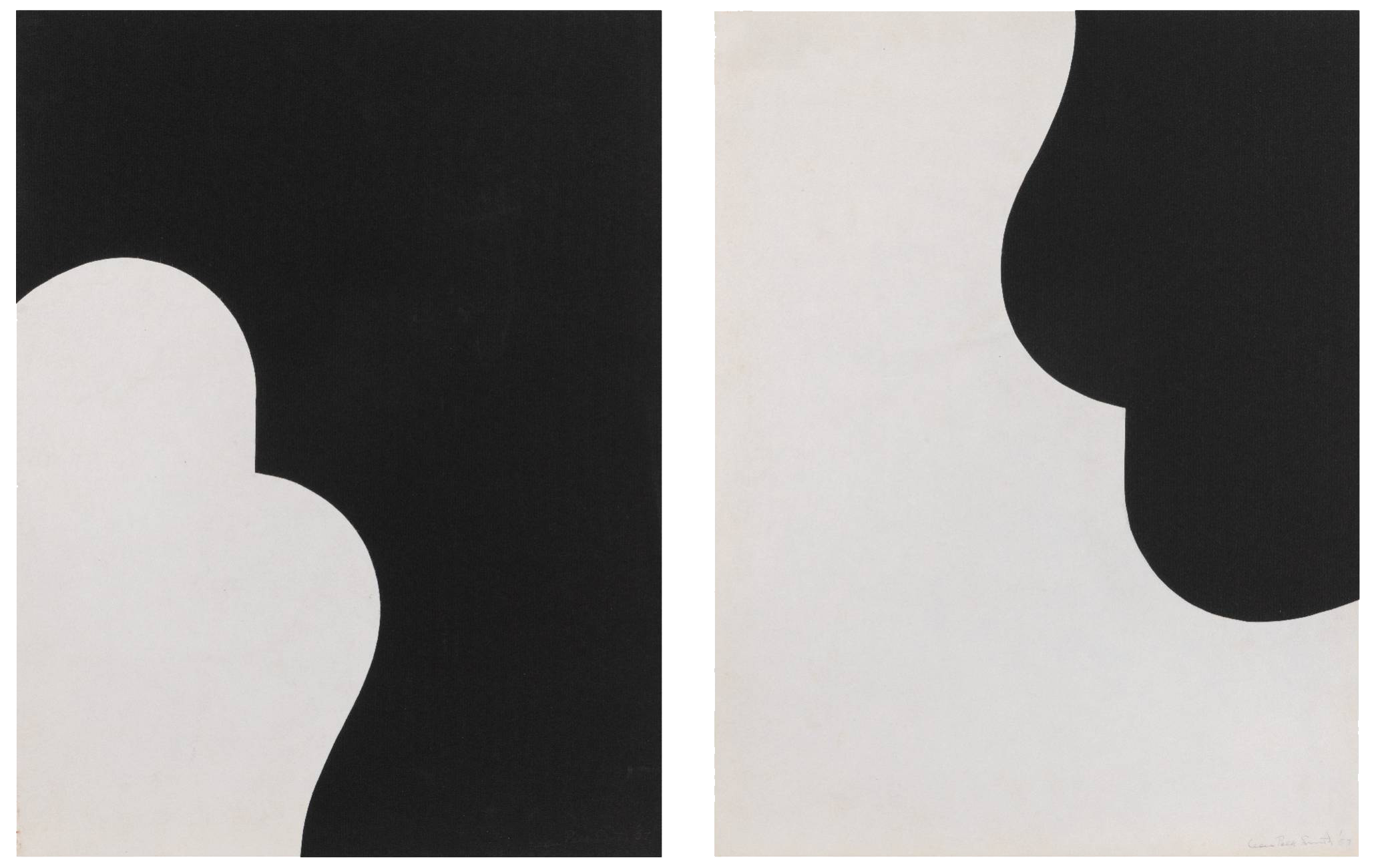 Two works on paper by Leon Polk Smith