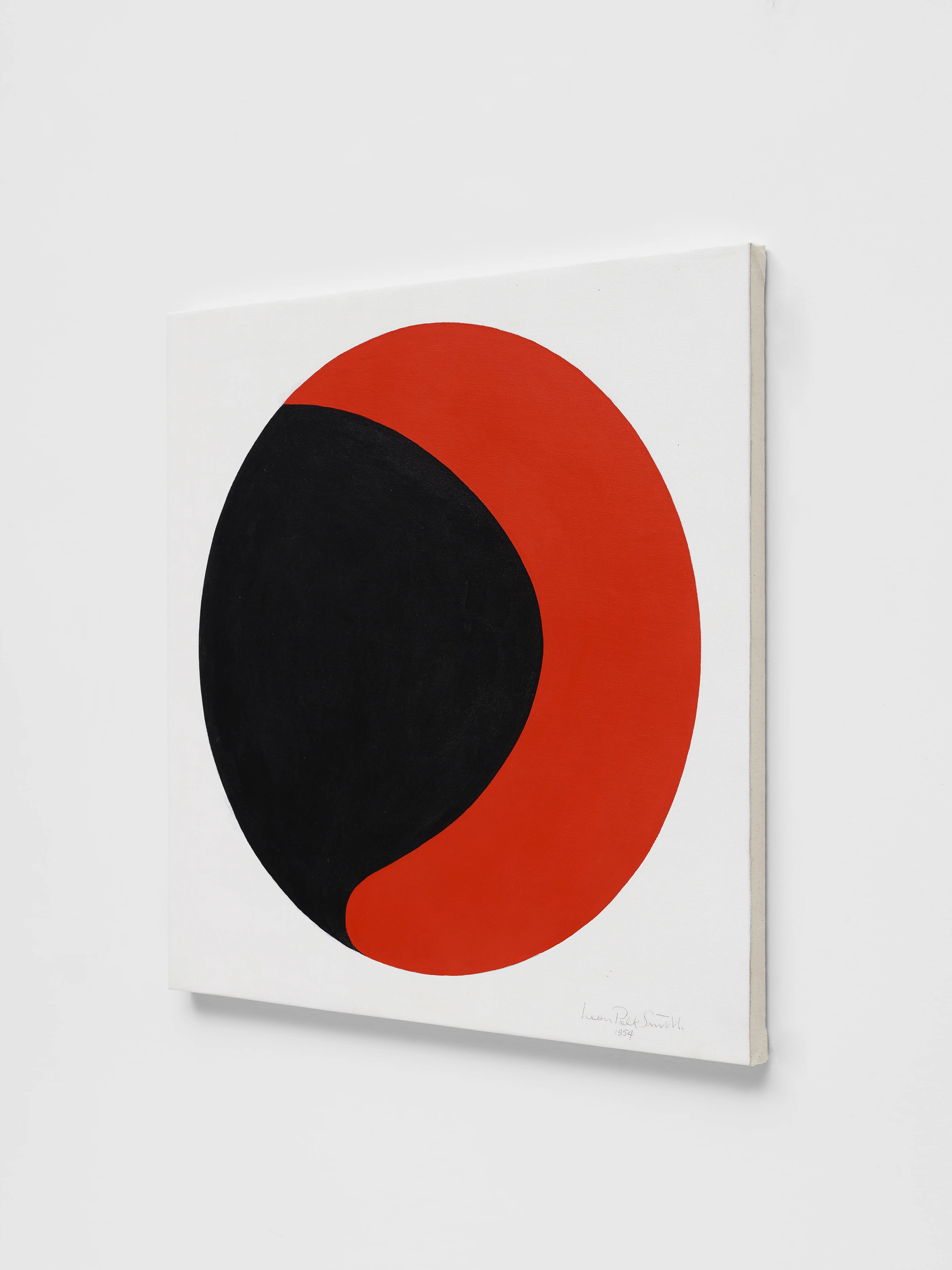 Leon Polk Smith. untitled, 1954. red and black circle.