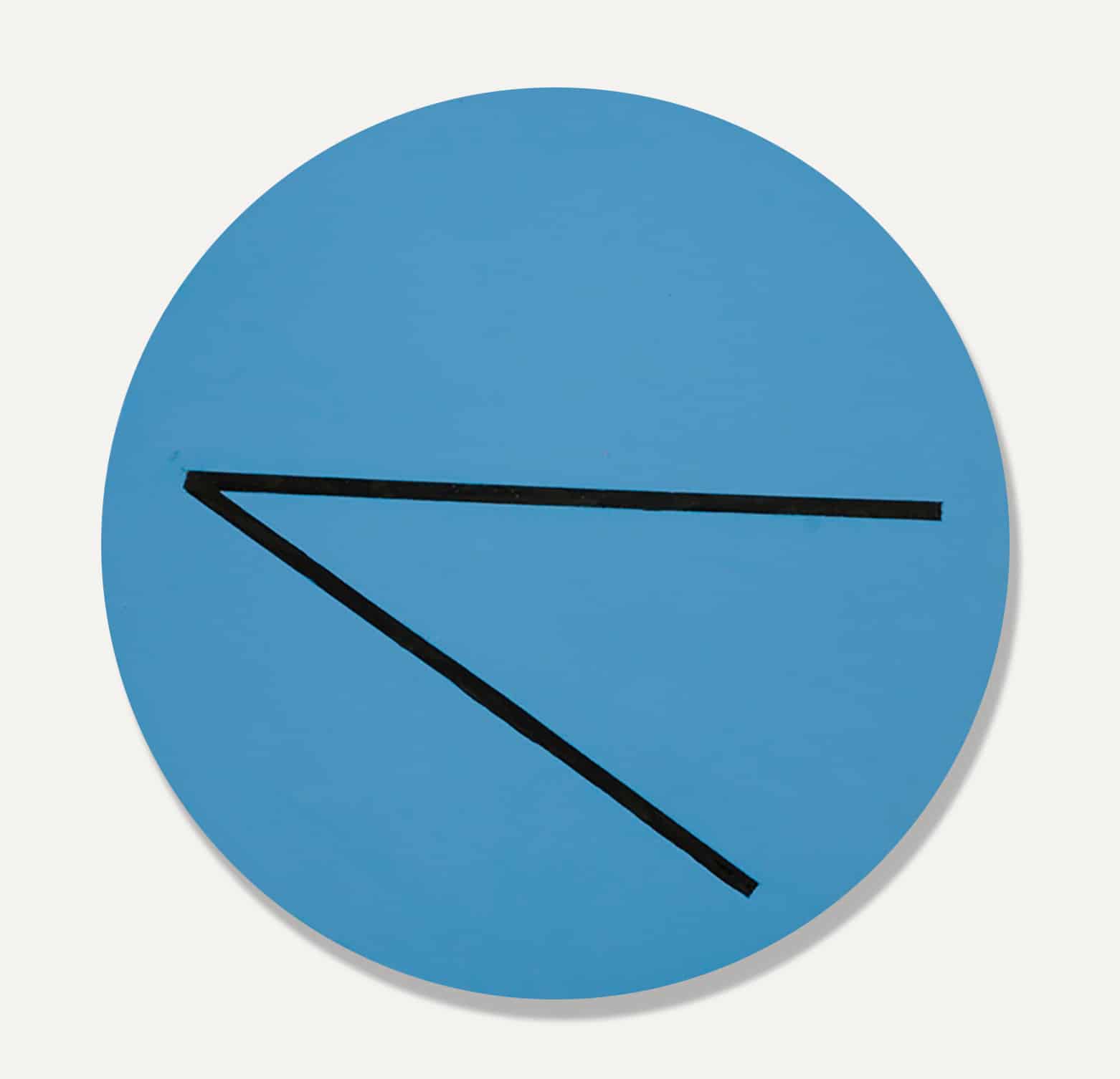 Blue Black Angle, 1996. Paint on canvas. Canvas: dia: 23 3/4 in.
