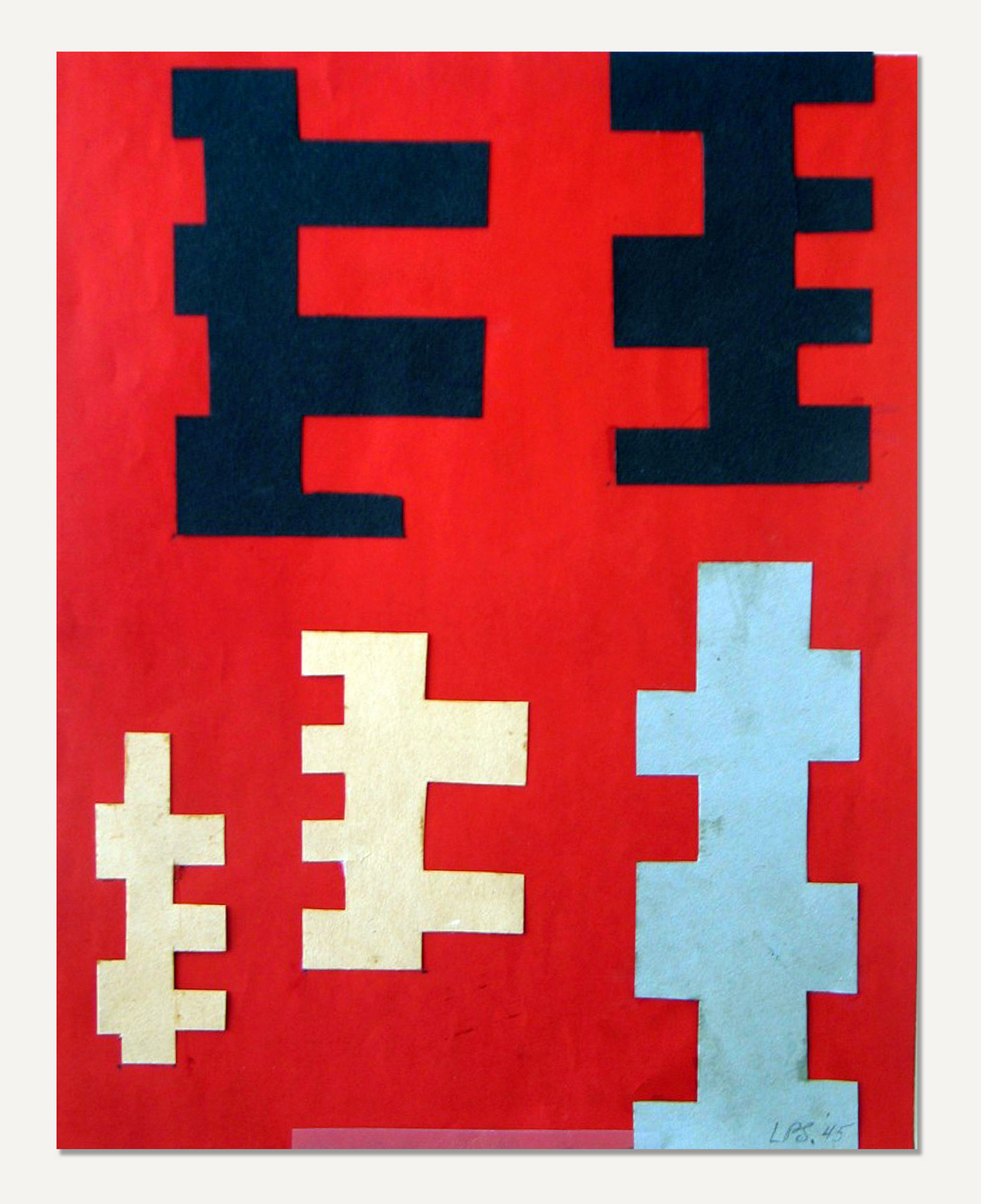 untitled, 1945. Colored paper on paper. Sheet Size: 13 1/2 x 11 in.