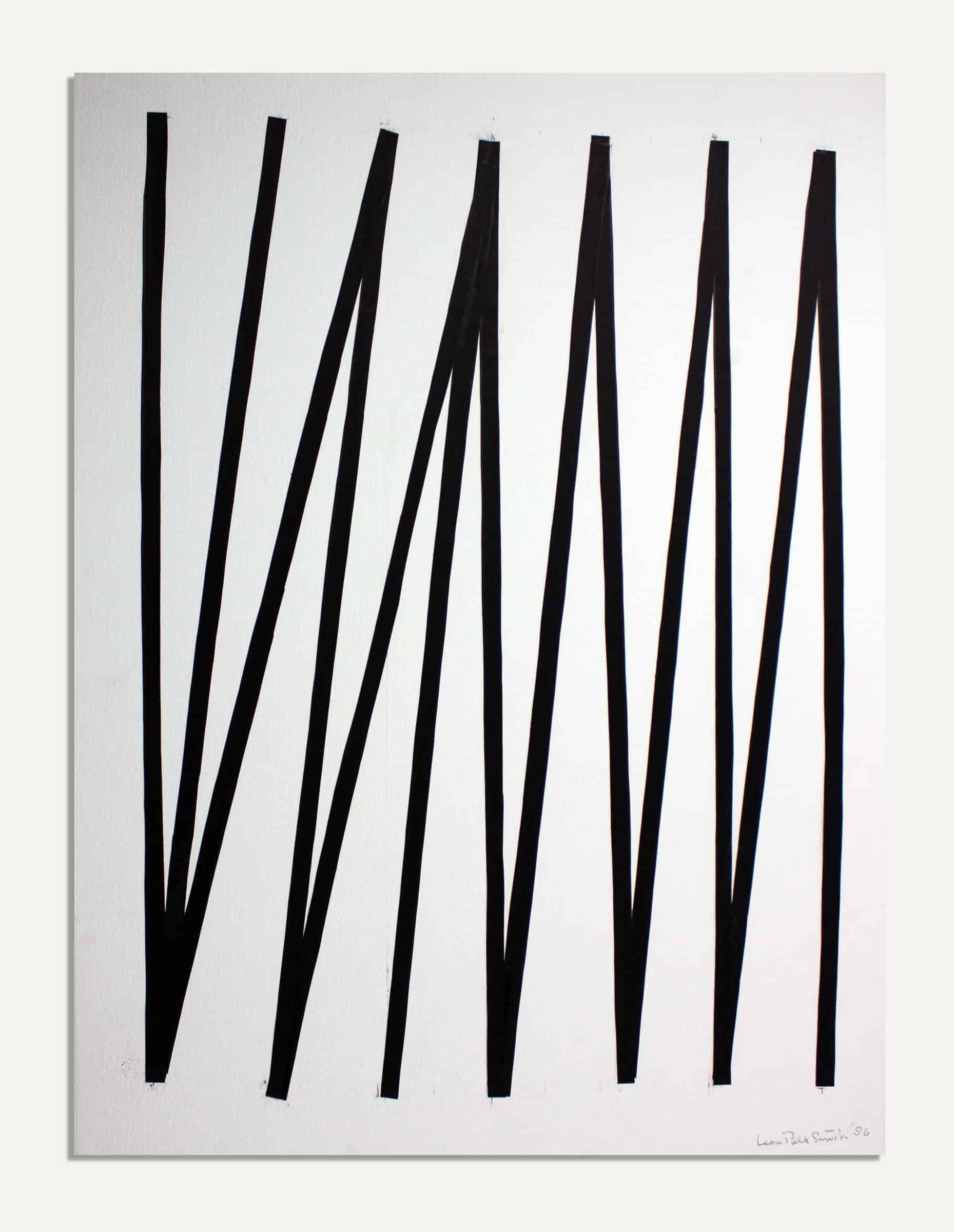 untitled, 1996. Black artist tape on paper. Sheet Size: 30 x 22 1/4 in.
