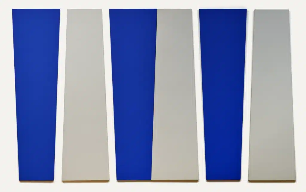 Arrangement in Blue and Grey, 1980. Acrylic on canvas 91 x 149 1/4 in.