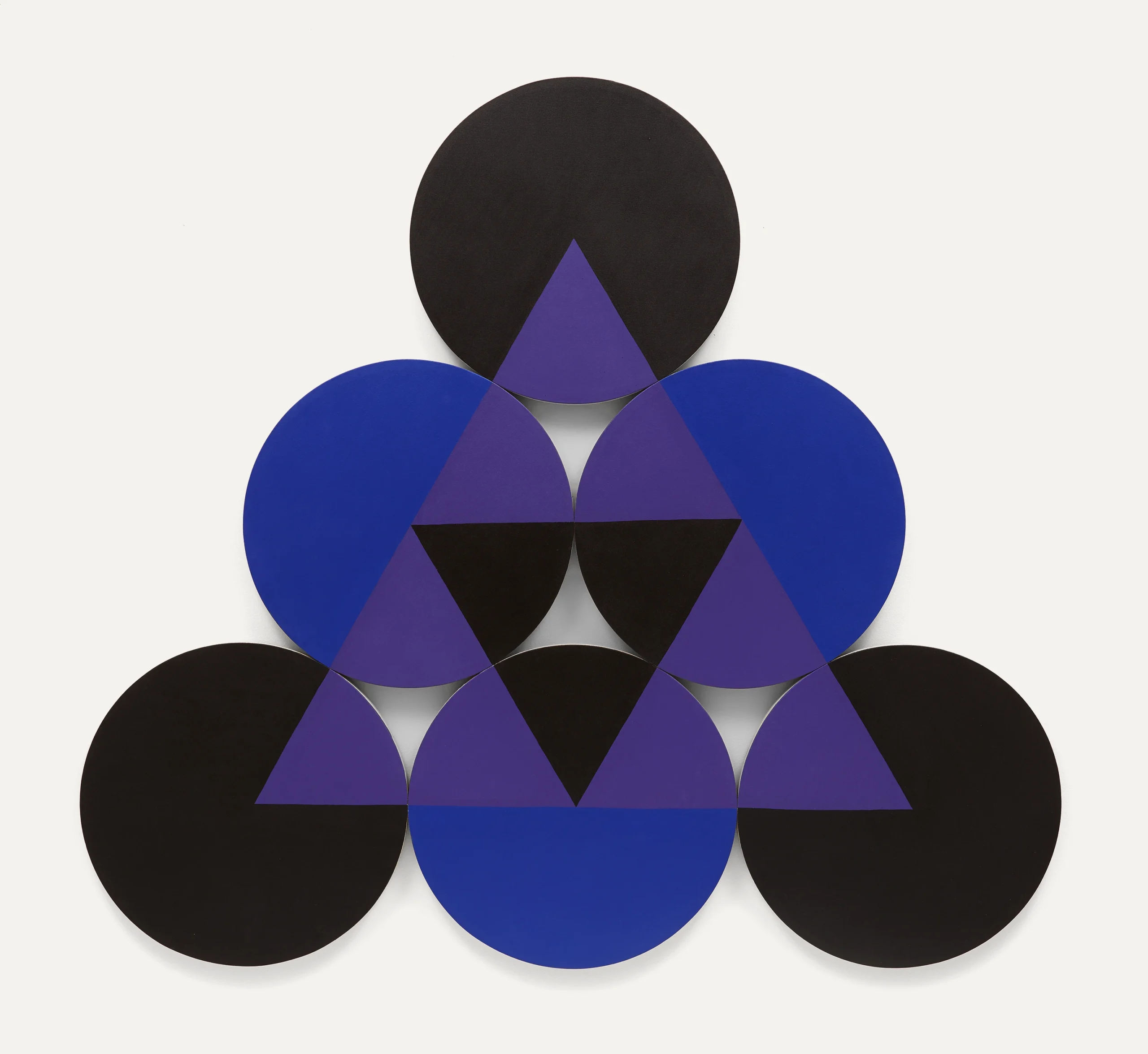 Constellation Blue-Black-Purple - Six Circles, 1968 by Leon Polk Smith gallery setting