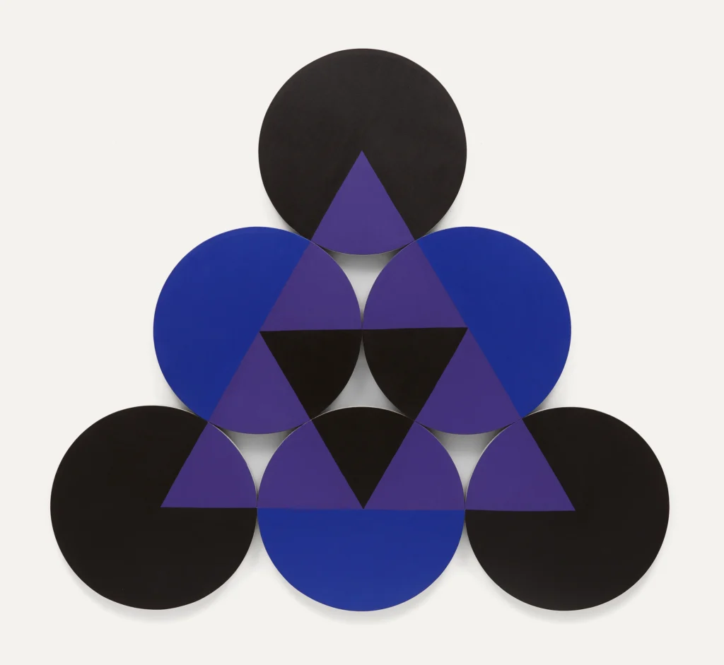Constellation Blue-Black-Purple - Six Circles, 1968 by Leon Polk Smith