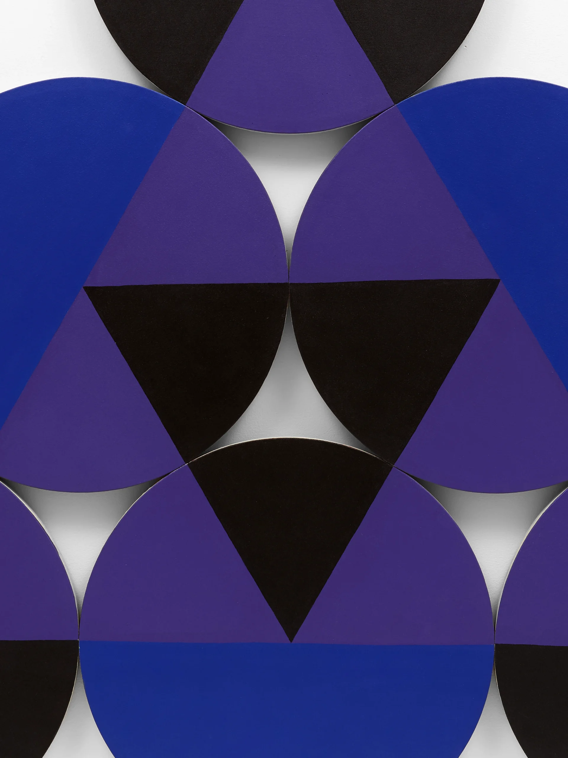Constellation Blue-Black-Purple - Six Circles, 1968 by Leon Polk Smith Close up